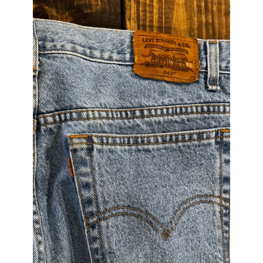 Vintage Levi's 540 Jeans Mens 40x30 Relaxed Fit Light Wash Orange Tab Mexico - Picture 4 of 8